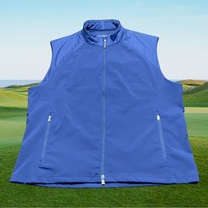 POLO GOLF RALPH LAUREN, FULL ZIP GOLF VEST, BLUE, MENS, SIZE XL